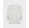 Callum lace puff v-shirt - White