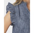 Siona emb stripe top - Blue