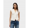 Mid cable vest cardigan - Ivory petal
