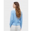 Mid cable v-neck cardigan - Vessel blue