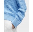 Mid cable v-neck cardigan - Vessel blue