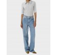 Drew polo melange top - Grey melange