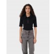 Drew polo melange top - Black