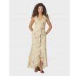 Zella Chiffon Print Dress - Dusty Yellow