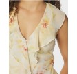 Zella Chiffon Print Dress - Dusty Yellow