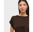 Viellette Satin Top - Coffee Bean