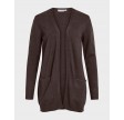 Viril open L/S knit cardigan - Coffee Bean