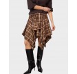 Dagny Check Tie Skirt - Brown