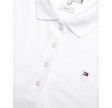 Slim pique polo - White