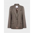 Veya check fitted blazer - Brown