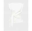 Oriane pleat tie top - White