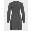 Vikerry O-Neck L/S Kable Knit Dress - Dark Grey Melange