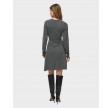 Vikerry O-Neck L/S Kable Knit Dress - Dark Grey Melange