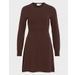 Vikerry O-Neck L/S Kable Knit Dress - Coffee Bean