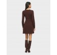 Vikerry O-Neck L/S Kable Knit Dress - Coffee Bean