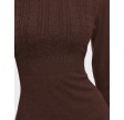 Vikerry O-Neck L/S Kable Knit Dress - Coffee Bean