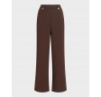Viclua HW Wide Button Pants - Coffee Bean
