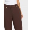 Viclua HW Wide Button Pants - Coffee Bean