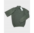 Sweater med knapper - Army Grøn