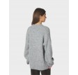 Melli fluffy knit blouse - Grey melange