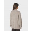 Melli fluffy knit blouse - Beige melange