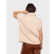 Row Oversize Cable Knit Vest - Creme