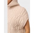 Row Oversize Cable Knit Vest - Creme