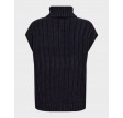 Row Oversize Cable Knit Vest - Navy