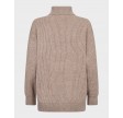 Row rib padded roll-neck knit - Mink