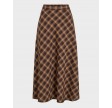 Vilene Check Ankle Skirt - Coffee Bean