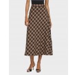 Vilene Check Ankle Skirt - Coffee Bean