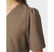 Jules Pinstriped Blouse - Taupe