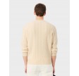 Cable knit wool crew neck - Ecru white
