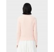 Stripe accent cable knit sweater - Rose