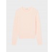 Stripe accent cable knit sweater - Rose