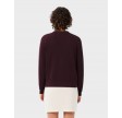 V-neck moss stitch cotton cardigan - Dark burgundy