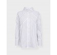 Somo stripe funnel neck shirt - White
