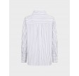 Somo stripe funnel neck shirt - White