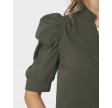 Roella Heavy Sateen Blouse - Deep Green