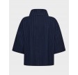 Gabie Pin Funnel Neck Blouse - Navy 