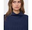 Gabie Pin Funnel Neck Blouse - Navy 