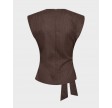 Sina Pin Pleat top - Dark Brown