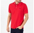 Outwashed polo pique - red