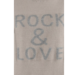 Rock & Love Slogan Ribbed Jumper Beige
