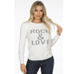 Rock & Love Slogan Ribbed Jumper White