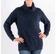 Relaxed Knitted Roll Neck, Navy Blue