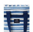 Blue striped cotton canvas cooler bag