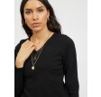 Viril V-neck L/S knit - black