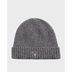 Uldforet beanie, Dark Grey Melange 